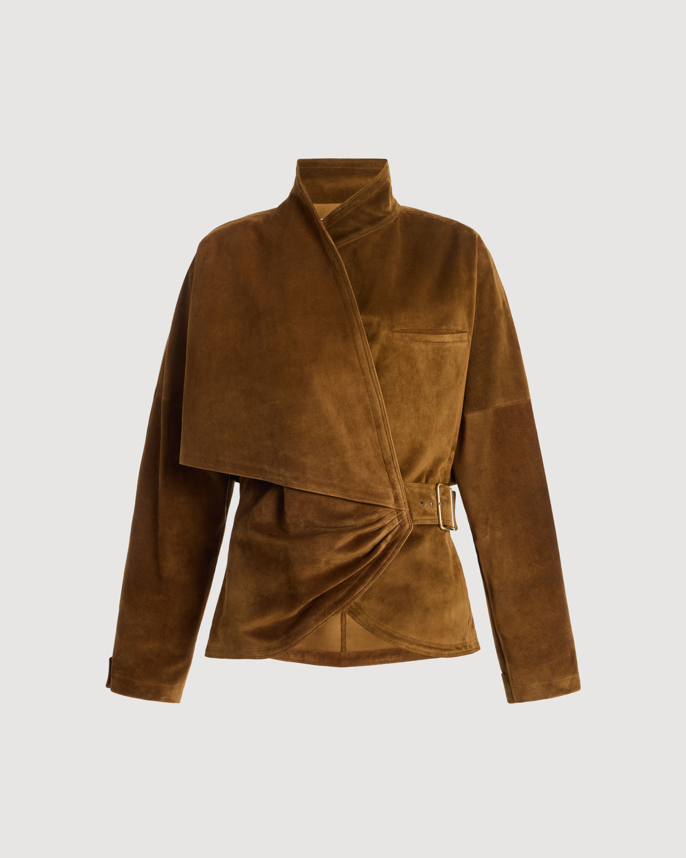 Suede contour jacket with sculpted silhouette